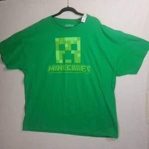 Minecraft T Shirt Mens 3XL Kelly Green New Creeper Block Face Graphic Tee